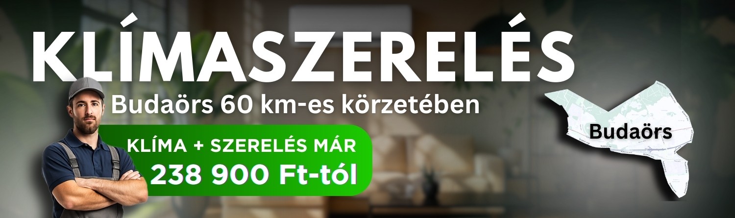 Klímaszerelés Budaörs 60 km-es körzetében, klíma és szerelés már 238 900 Ft-tól