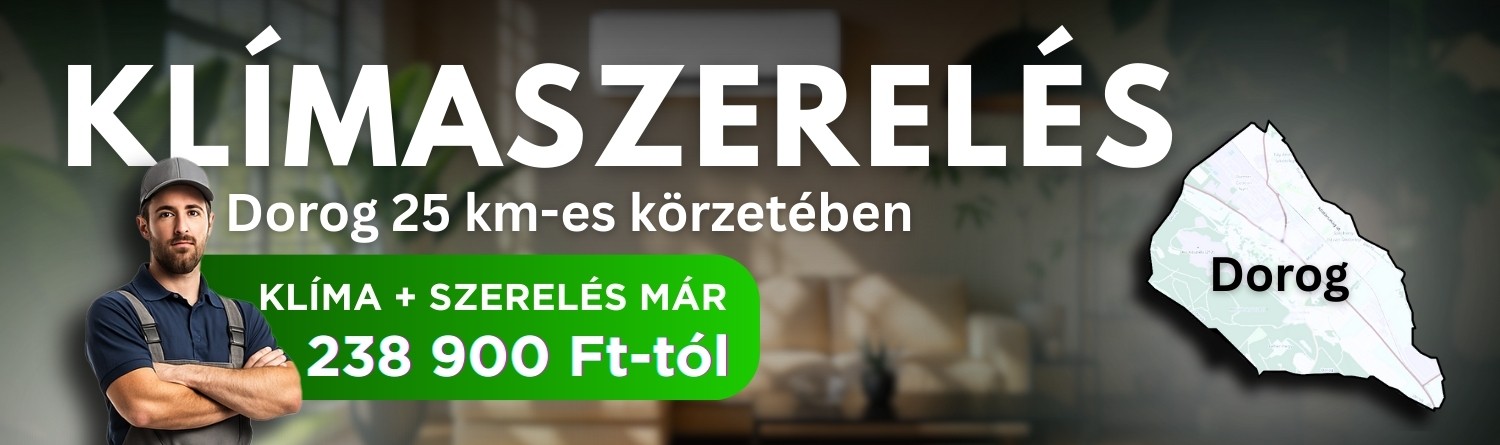 Klímaszerelés Dorog 25 km-es körzetében, klíma és szerelés már 238 900 Ft-tól