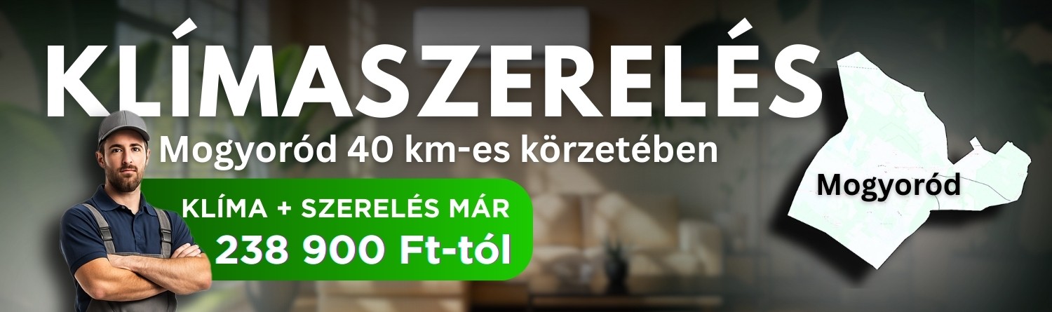 Klímaszerelés Mogyoród 40 km-es körzetében, klíma és szerelés már 238 900 Ft-tól